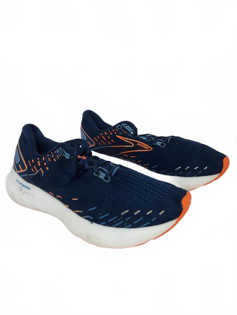 Brooks Glycerin 20 Men's Running Shoes Size 12 D Navy Blue Orange Sneaker